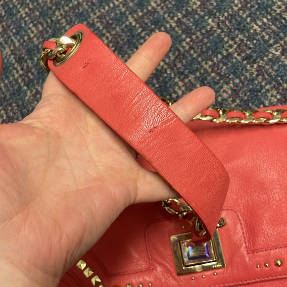 Preloved Juicy Couture jewelled coral leather handbag - Picture 10 of 17